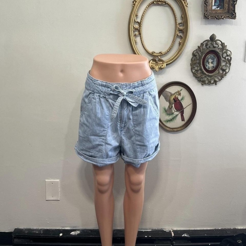 Isabel Marant Étoile Vintage Aesthetic Light Wash Tie-Waist Shorts Size 38